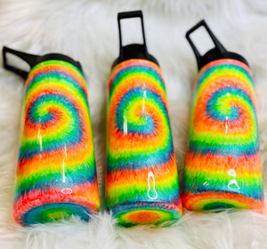 Hand painted neon tie dye hydro sport bottle